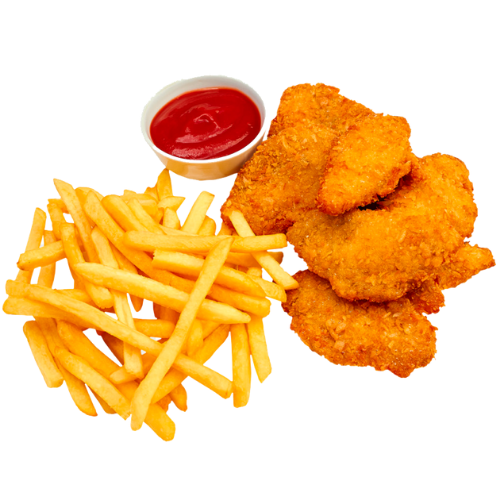 Nugget ve patates kızartması - Çıtır çıtır nuggets ve altın sarısı patates kızartmasıyla mükemmel uyum.