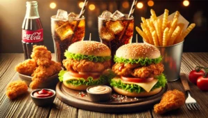 Alanya BBC Burger’de doyurucu ve uygun fiyatlı tavuk burger menüsü.