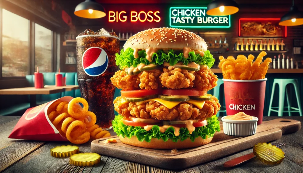 Big Boss Tavuk Teasty Burger - Doyurucu ve lezzetli tavuk burgerin kralı.