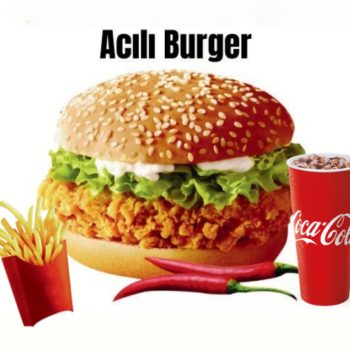Acılı burger - Baharatlı sosu ve taze malzemeleriyle damakları şenlendiren lezzet.