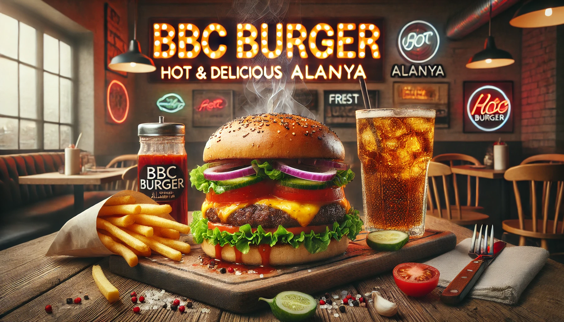 BBC Burger Alanya: Sıcak, taze ve lezzetli burgerler ile doyurucu bir yemek deneyimi.