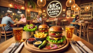 BBC Burger Alanya, akşam yemeği için lezzetli burgerler ve doyurucu menüler sunuyor.